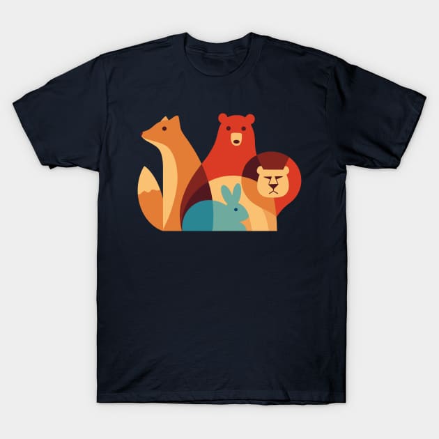 Minimalist Animals T-Shirt by coffeeman